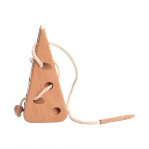 Ensemble de jouets à enfiler en bois et fromage pour enfants de 3 ans et plus. Améliorez la coordination et la créativité avec une activité de laçage colorée. - Neuf