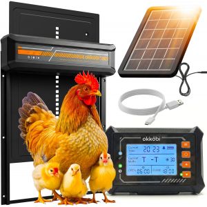 Vornixorsarlshopokkobi Porte Automatique Poulailler Solaire Avec Bo&icirc;tier De Contr&ocirc;le Sans Fil &iquest; &Eacute;cran Lcd, Minuterie Et Capteur De Lumi&egrave;re &iquest; S&eacute;curit&eacute; Anti-Pr&eacute;dateur &iquest; 27,5 &times; 36,15 Cm &iquest; &Eacute;tanche &iquest; Gara - Neuf