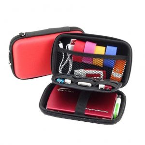 Sac de rangement compact et étanche pour appareils électroniques de voyage ¿ Rangement rouge durable pour câbles, chargeurs et accessoires - Neuf