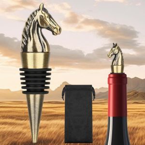 CHECARZHN--NO1-Bouchon De Bouteille De Vin En Forme De Cheval - Cadeau De Noël - Accessoire Pour Homme Et Femme - Décoration De Tête De Cheval - Bronze - Neuf
