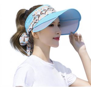 Visière De Sport Pour Femme, Casquette Pare-Soleil De Sport, Chapeau De Soleil Vide, Bandeau, Chapeaux De Soleil Anti-Uv, Chapeau De Course Réglable, Loisirs En Plein Air, Bleu Clair - Neuf