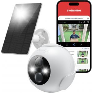 lbgwp60-Kit De Caméra D'Extérieur Sans Fil 2K Avec Panneau Solaire Pour Surveillance Ininterrompue Du Domicile, Vision Nocturne En Couleur, Détection De Mouvement Ai, Compatible Alexa, Wifi 2.4G - Neuf