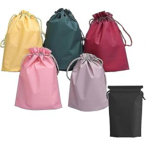 Ensemble de 6 sacs de rangement de voyage &eacute;tanches avec cordon de serrage pour cosm&eacute;tiques - Neuf