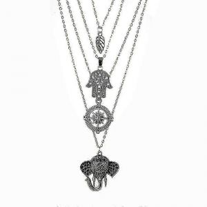 Colliers Longs Vintage Avec Pendentif Motif &Eacute;l&eacute;phant - Neuf