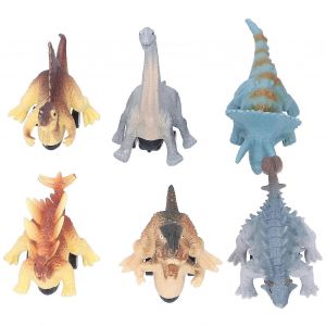 6Pcs Dinosaur Pull Back Car Children Model Simulation Brachiosaurus Tyrannosaurus Toys - Neuf