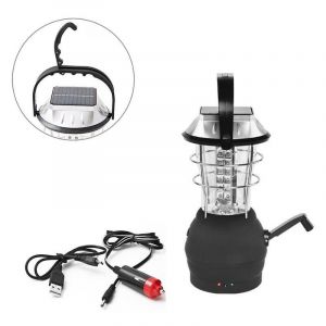Luminaria Portátil, Linterna Solar, Dinamo De Manivela Negra, 36 Led, Linterna De Emergencia Para Acampar Al Aire Libre - Bdd - Neuf