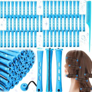 KAL-0 Pièces Bigoudis Pour Permanente, Bigoudis Cheveux Court De 0,35 Pouce, Tige De Permanente En Plastique, Rouleaux De Friser Pour Salon De Coiffure Avec Peigne Pour Femme(Avec Peigne) - Neuf