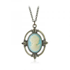 Vampire Diaries Collier Vintage Katherine Beauté Tête Pendentif Mode Rétro Bijoux Pour Femmes - Neuf
