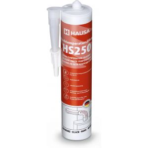silicone haute température HS250 noir 300ml mastic résistant à la chaleur à élasticité permanente +350°C mastic professionnel pour coller,sceller fours,durcissement rapide - Neuf