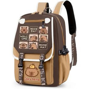 Capybara Sac &agrave; Dos Enfant,Capybara Sacs Scolaires Sac d'&eacute;cole Sacs Scolaires pour &Eacute;tudiant Outdoor Voyage &Eacute;cole Sortie de Printemps Daypacks Imperm&eacute;able 46x29x16cm.[B195] - Neuf
