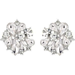 Kal-Boucles D'oreilles À Tige Percées Fleur Florales En Cristal Strass Pour Femme Filles - Neuf
