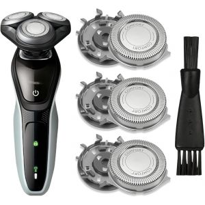 Lot De 3 T&ecirc;tes De Rasoir De Rechange Pour Series 1000, 2000, 3000, 5000 En Acier Inoxydable Avec Brosse De Nettoyage, T&ecirc;te De Coupe Pour Rasoir &Eacute;lectrique Phillips At8xx/At7xx/Pt8x[Ras98165] - Neuf