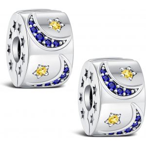 Charms Et Clips &Agrave; Brevets,Lot De Clips Pour Brevets Compatible Avec Bracelets Europ&eacute;ens & Colliers Perles,Avec Zircon Cubique Transparent,Cadeau Pour Femme - Neuf