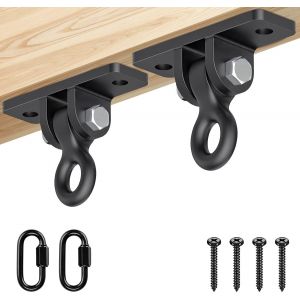 Ulteronixshop-2pcs Crochet De Balan&ccedil;oire, Crochet De Suspension Hamac Fixation Sac De Frappe Plafond Fixation Pour Fauteuil Suspendu Pivotante 180&deg; Pour Pontage Au Plafond Sur Poutre En Bois,900lbs/S - Neuf