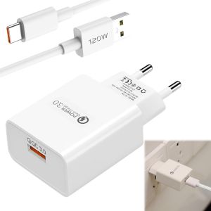 Eryi-18w Chargeur Téléphone Rapide, Type-C Chargeur Rapide Avec 1.5m Câble Fast Charge Adaptateur Secteur, Chargeurs Pour Téléphones Portables Compatible Xiaomi Mix 3/2 Ga1axy S9/8/7 - Neuf
