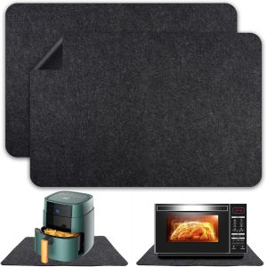 2 Pi&egrave;ces 44 X 30 Cm Tapis R&eacute;sistant &Agrave; La Chaleur, Tapis Pour Air Fryer, Banc De Travail De Cuisine Antideslissant Tapis Thermique, Adapt&eacute; Pour Machines &Agrave; Caf&eacute;, Micro-Ondes, Grille-Pain, Friteuses - Neuf