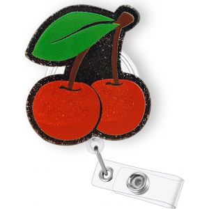 Bmtterqgwo-Porte Badge Retractable Cerise Infirmieres Rn Cna Lpn Et Personnel Medical, Accessoire Badge Clip Crocodile Et Cordon - Neuf