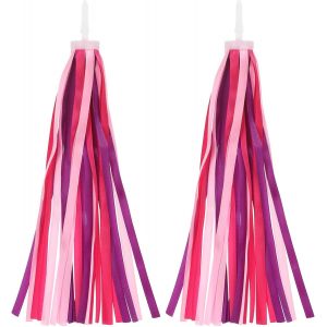 Kal-Rubans Guidon Vélo, Pompons Colorés Pour Accessoires Décoration Guidon Vélo Pour Filles, Tricycles, Rose Violet - Neuf