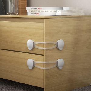 Lot De 6 Verrous De Sécurité Multifonctions Pour Bébé, Verrous De Sécurité Pour Armoire, Tiroir Et Réfrigérateur (Blanc) - Neuf