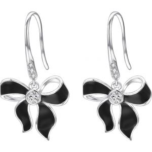 Meimie-Boucle Oreille Femme Papillon D'oreille Pendantes Bijouxmarron/Noir Bow Boucle D'oreille Plaqué Or/Argent - Neuf