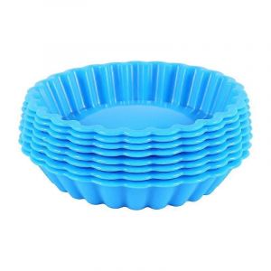 8 Moules &Agrave; G&acirc;teau En Silicone,Moules &Agrave; Tarte Ronds Antiadh&eacute;sifs,Moules &Agrave; Flan Ronds Cannel&eacute;s Pour Muffin,Qu - Neuf