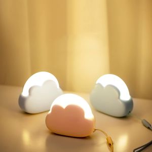 Veilleuse Enfant Nomade Lampe Nuage De Nuit Maternité Lampe Chevet Rechargeable Chambre Bébé Cadeau Nouveau-Né Fille, Abs, Blanc - Neuf
