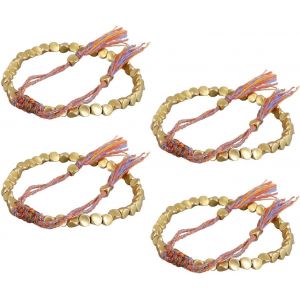 Kal-4 Bracelets De Perles En Cuivre, Personnalit&eacute; Cr&eacute;ative, Bracelets Perl&eacute;s Int&eacute;ressants, Taille Ajust&eacute;e, Universel Pour Hommes Et Femmes, Pi&egrave;ces &Agrave; Main &Agrave; La Mode. - Neuf