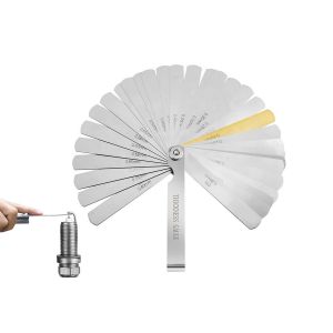 Jauge d'&eacute;paisseur en acier inoxydable avec mesures m&eacute;triques et imp&eacute;riales pour les largeurs d'entrefer - Neuf