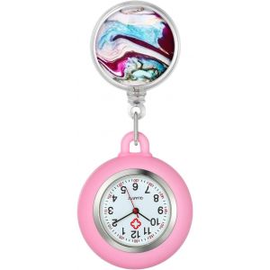 Shiba-Montre D'infirmière Rétractable Pour Infirmières Et Médecins : Motif Ciel Étoilé, Coque En Silicone, Montre D'infirmière À C[2 - Neuf