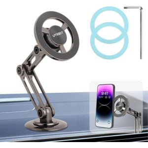 Car Phone Holder, Magnetic Car Mount Holder Powerful 360° Rotation Universal Car Mount Holder For Iphone 15 14 13 12 Pro Max Plus - Neuf