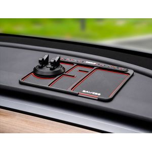 Tapis Antid&eacute;rapant Multifonctionnel R&eacute;sistant &Agrave; L'usure De Personnalit&eacute; Cr&eacute;ative Rouge Noir Pour Support De T&eacute;l&eacute;phone Portable De Voiture - Neuf