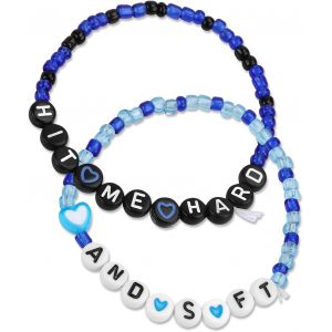 Lot De 2 Bracelets D'amiti&eacute; Pour Les Fans De Concert Avec Lettres,17 Cm,Cadeaux Pour Femmes Et Filles - Neuf