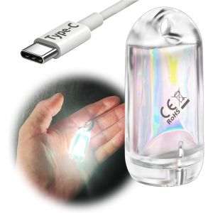 Mini Led Flashlight,Rechargeable Waterproof Flashlight Edc Keychain For Camping,Small Portable Magnetic Torch (1 Piece,White) - Neuf