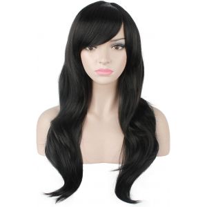 Kalanka-28"" 70 Cm Noir Cosplay Boucl&eacute; Perruque Femme, Longue Ondul&eacute;e Synth&eacute;tique Cheveux Cosplay Wig Anime Parti Halloween Perruques - Neuf