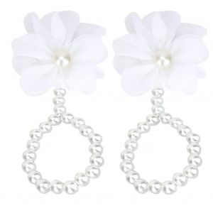 1 Paire De Chaussures D'ete Pour Bebe, Sandales En Forme De Fleur Et De Perle, Cadeau De Naissance (Blanc) - Neuf