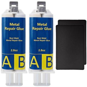 Colle métallique extra forte 160 g Résistante à la chaleur Convient pour la réparation des fissures et des éruptions de surface dans le métal,l'acier inoxydable,le plastique,le bois,la - Neuf