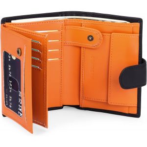Portefeuille Homme Grand Trifold En Cuir Véritable, Portefeuille Pour Homme Blocage Rfid Avec 19 Emplacements Pour Cartes De Crédit, 3 Compartiment À Billets,1 Poche À Monnaie - Neuf