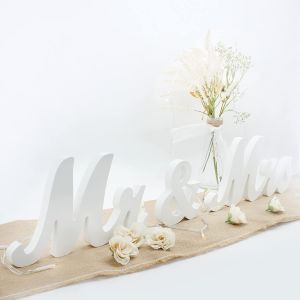 Lettres En Bois Pour D&eacute;coration De Table De Chef De Mariage, F&ecirc;tes D'anniversaire Et No&euml;l - Design S&eacute;parable Et Stable Pour Int&eacute;rieur Et Ext&eacute;rieur Avec Calligraphie &Eacute;l&eacute;gante Et Couleurs Vives - Neuf