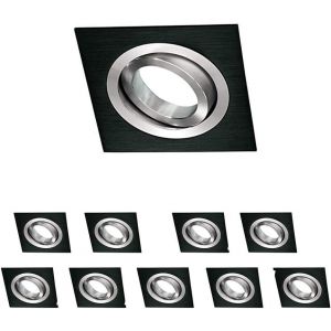 Wonderlamp W-E000110 Spot Encastr&eacute; Carr&eacute;, Aluminium, Gu10, Pack 10 - Neuf