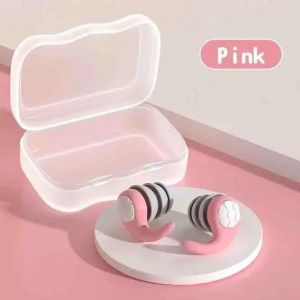 Euty-1 Paire De Bouchons D'oreilles En Silicone Souple Avec Suppression Du Bruit,Imperméables,Confortables À Porter,Adaptés Au Sommeil Et À La Natation-Rose - Neuf