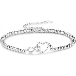 Kalsw-Cadeau Fete Des Meres-Cadeau Femme Bracelet Infini Femme Bracelet Femme Argent Sterling 925 Bracelet F&ecirc;te Des M&egrave;res Saint Valentin No&euml;l Cadeau Pour Femmes Maman - Neuf