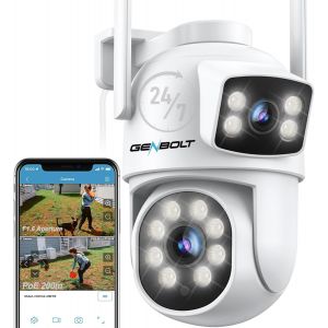 ChenQuanSarl-2.5K Ptz Caméra Surveillance Extérieur, 2.4/5Ghz Wifi Caméra Ip Avec Double Objectif & Double Vue, Vision Nocturne Couleur, Détection Humaine,Suivi Auto (Dc & Poe) - Neuf