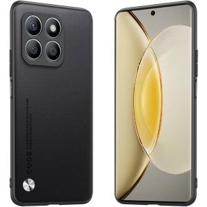 Kal-&Eacute;tui Adapt&eacute; &Agrave; Honor 200 Smart/Honor X7c (6.8""), Housse Coque En Cuir M&eacute;tallique De La S&eacute;rie Code - Noir - Neuf