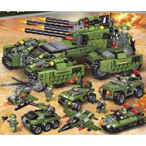 Ensemble De Jouets De Construction 6 En 1, R&eacute;servoir De Transport Militaire, V&eacute;hicule, Ensemble De Jeu, Jouets De L'arm&eacute;e, 710 Pi&egrave;ces - Neuf