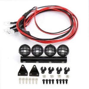 RC Voiture LED Lampe De Toit Lumi&egrave;res Barre pour 1/18 1/24 RC Camion Voiture Mise &Agrave; Niveau Pi&egrave;ces Accessoires, 4 LED - Neuf