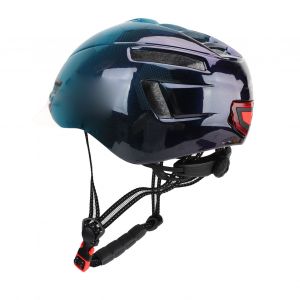 Casque De Velo Intelligent Avec Feux Arriere, Casque D'equitation Reglable Et Ultra Leger Pour Le Cyclisme, L'equitation Et Les Voyages, Bleu - Neuf