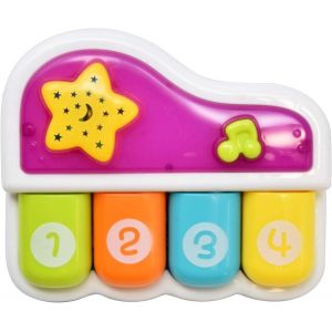 KALANKA-Baby Piano - Jouet Musical Portable pour Nourrissons et Tout-Petits - Piano Interactif avec Lumières, Chansons et Modes Apprentissage - Instrument Musique Voyage pour Bébés 6+ Mois - Neuf