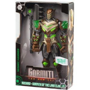 Sansh-Gormiti, Figurine Articulée 27 Cm, Gormiti Avec Son Arme, Modèle Terre - Rockard, Pour Les Enfants À Partir De 4 Ans, Grv061 - Neuf