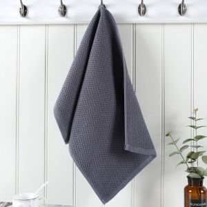 1 (Gris, Tissage Gaufré) Crochets Non Inclus Essuie-Mains En Microfibre Non Pelucheux, 35 X 75 Cm, Paquet De - Neuf