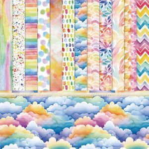 24 Feuilles Motif Color&eacute; Mat&eacute;riel Scrapbooking En Papier Accessoires D&eacute;coratifs Bricolage Papeterie Papier &Agrave; Motifs De Aquarelle Cartonn&eacute; Pour D&eacute;cor Carte De V?ux Journal Plan Artisanat Album Photo - Neuf